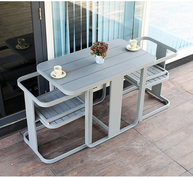 OUTDOOR LEISURE BUSINESS TABLE AND CHAIRS COMBINED PLASTIC WOOD CONTAINING TABLE AND CHAIRS PATIO GARDEN CAST ALUMINIUM RUST-PROOF OUTDOOR BALCONY HOME INNATE