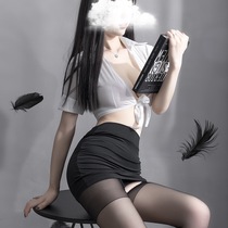 Sexual Gratitude Fun Emotional Underwear Fire Hot Secretary Suit Transparent and short dress Temptation Uniform Little Breast