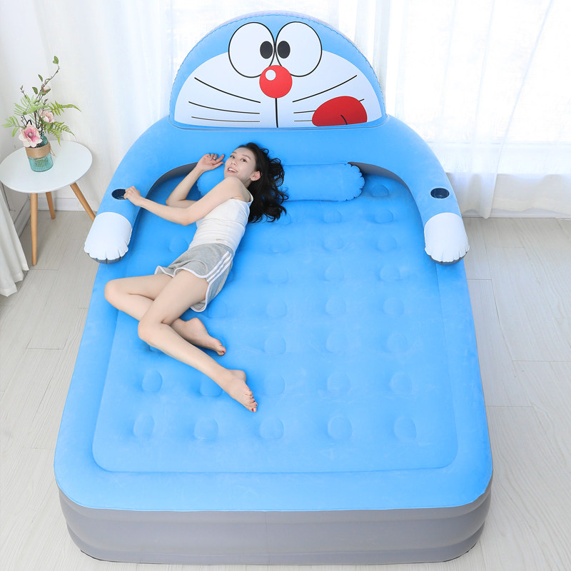 High air cushion bed Cartoon cute folding bed Inflatable bed mat Household single double thickened fun bed Earth shop