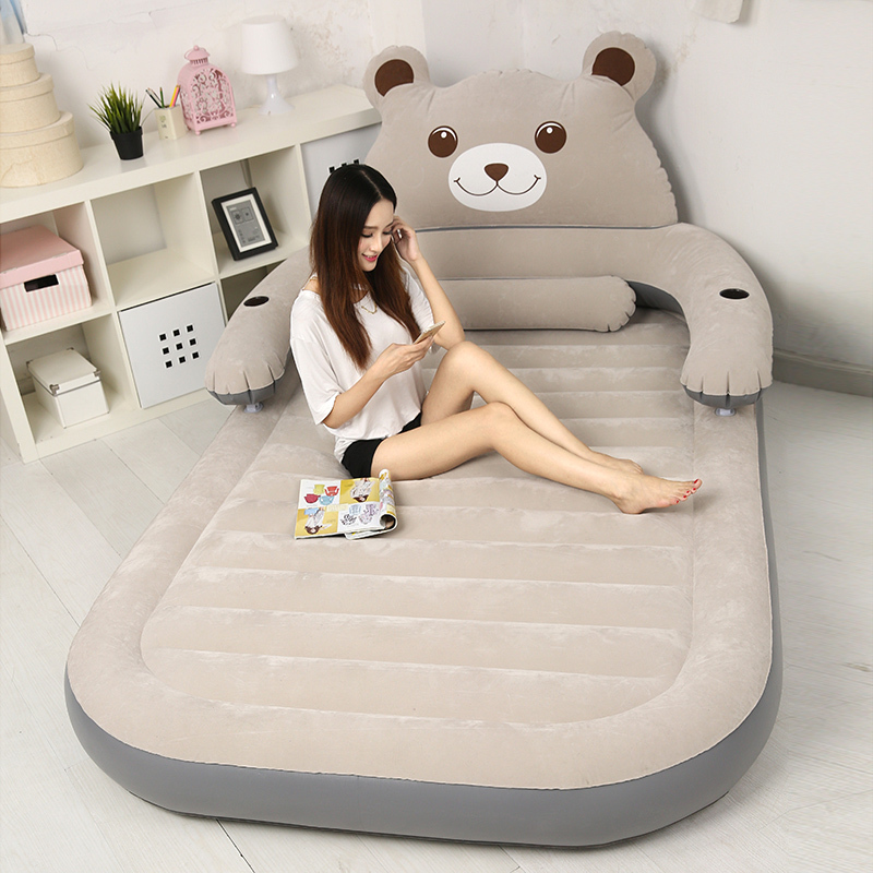 Cartoon Inflatable Bed Lazy Sofa Bed Single/Double Tatami Mattress Totoro Air Mattress Cute Bedroom Inflatable Bed