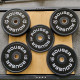 Rouser All-Rubber Black Barbell Plates, Colored Barbell Plates, Large Hole Barbell Plates (High Elasticity, Odorless)