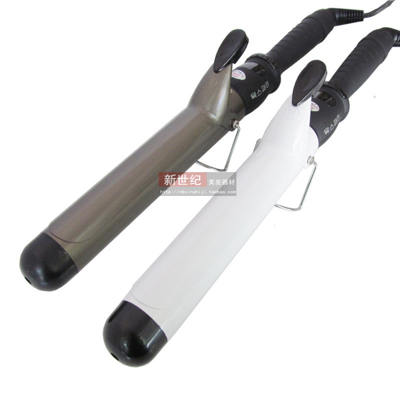 Black and white lengthened plus coarse liquid crystal temperature-controlled ceramic glazed hair curly hair Rod Thermostats Curler Large Roll Pear Flower Head