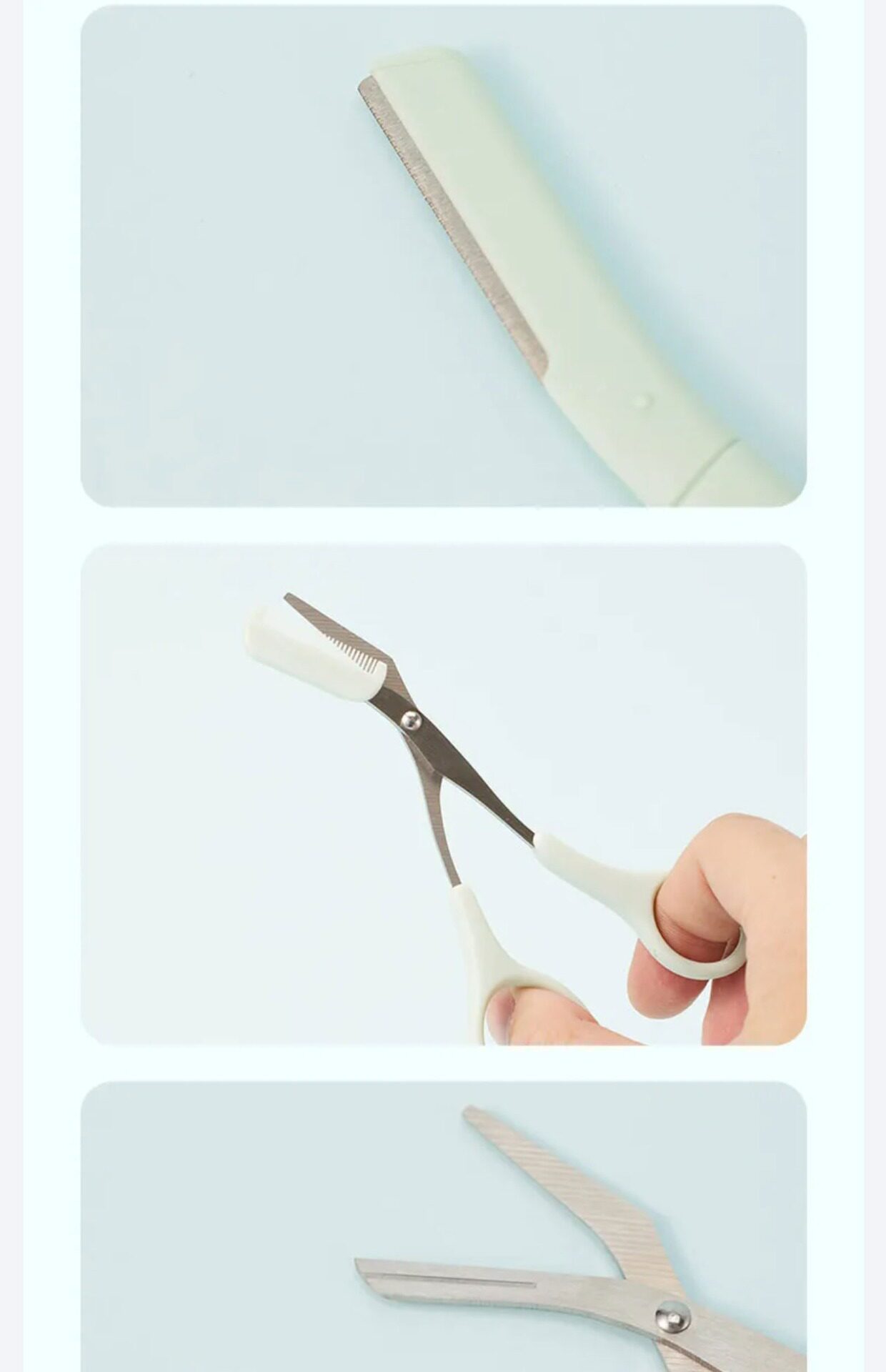 Xiumei Дао miniso名创优品可拆卸眉梳眉剪+眉刀多功能组合套装初学者美容剪