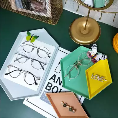 Color geometric tray glasses display box Glasses window props Photo photography props Glasses counter decoration