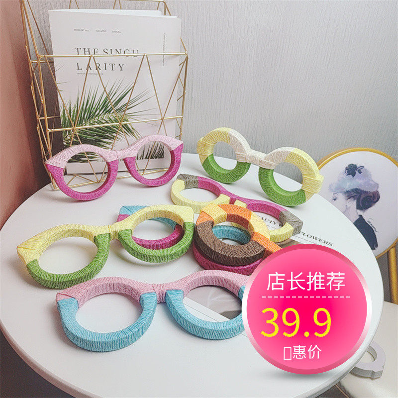 Hot Pin Glasses Shop Counter Hand Woven Model Props Display Decoration Sunglasses Furnishing Photographic Photo Display