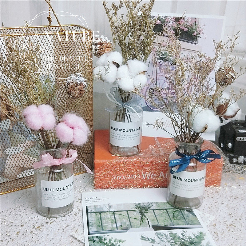 INS Air dried flower vase set Glasses shop counter Home display decorative props ornaments Photo photography accessories