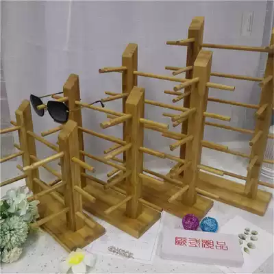 Bamboo and wood glasses display stand Sunglasses display props Glasses counter decoration glasses display stand glasses props