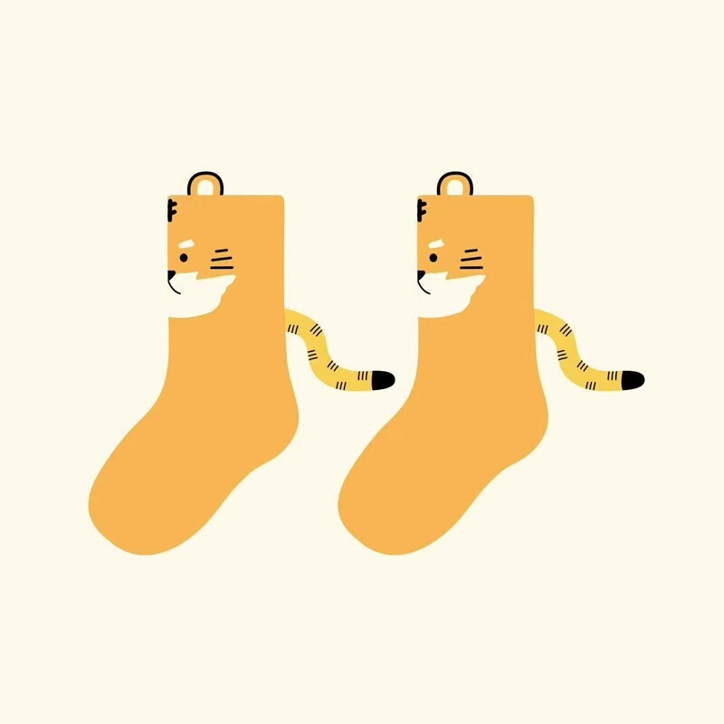 Manman Original LAOSHU Four Seasons Cartoon Children's Cute Tiger Mid-Tube Socks for Boys and Girls