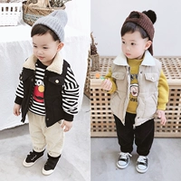 Áo thun cotton cho bé trai mùa đông 2018 new boy Áo sơ mi Hàn Quốc giản dị cho bé áo gile trẻ em