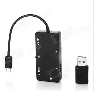 Mobile phone Android win8 tablet computer charging while OTG data cable transfer OTG side power HUB card reader