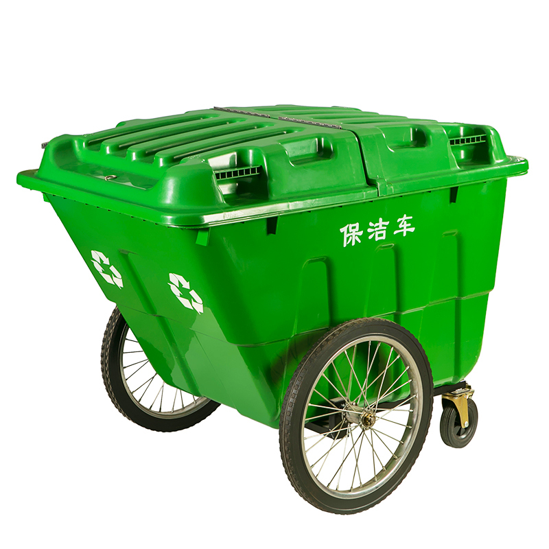 400L550L Plastic Sanitation and Cleaning Truck Mobile Trash Can Garbage Cart Outdoor with Lid and Wheels