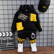 Boys autumn clothing clothing suit 2022 new gushed childrens clothes children Spring and autumn clothes Two sets of autumn clothes male babies