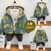 Boy Clothing Boy Jacket Autumn 2022 New middle childrens autumn clothes Handsome Qi baby Childrens spring and autumn windfall