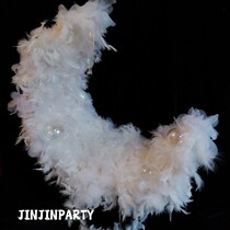 Shake sound little red book red moon boat cake decoration flowers Moon cake rack (pure feather simple board)