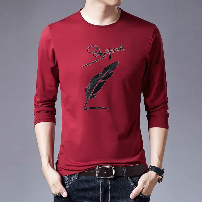 Autumn clothes men's autumn clothes clothes Korean version trend long sleeves pure cotton inner lap underwear men's upper body can be worn out of spring and autumn