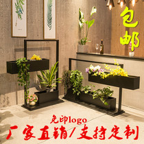 Iron Art Fields Garden Flower Groove Rectangular Flower Beds Outdoor Flower Case Outdoor Flower Case Embalming Flower Tank Floor Flower Pool Flower Pot Partition