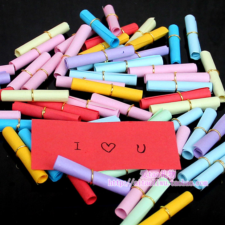 May the paper make a wish for a star bottle and may the bottle decorate the Korean love pill small letter paper small love letter card