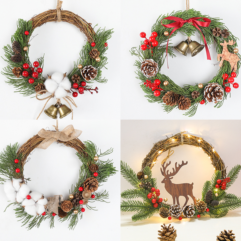 Christmas handmade decoration Wreath Door ring hanging wall wall decoration pendant DIY production material package