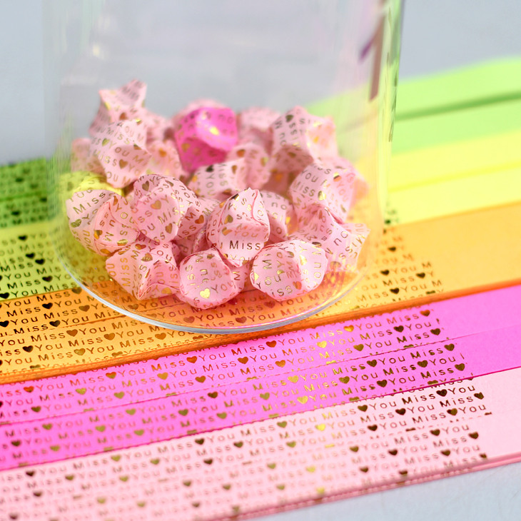Letter Bronzed Pure Color Stars Paper Folding Paper Hsu Willing To Luck Star Bottle Stars Straw Folding Paper Material Full