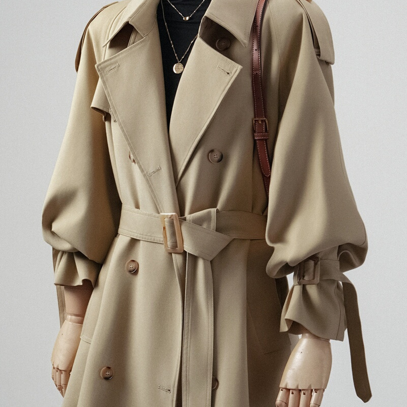 Stunning Khaki Trench Coat for Women, 2026 Autumn New Korean and British Style, Super Trendy, Age-Reducing, Suitable for Petite Sizes