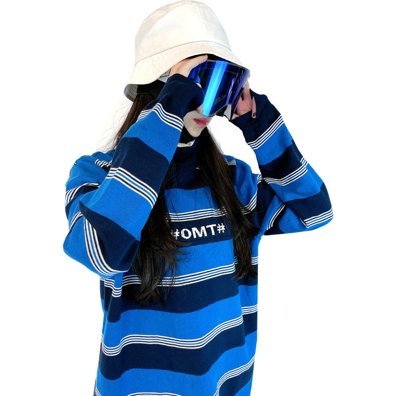 OMTSNOWBOARDS ski primer royal blue primer sweater underwear style matching