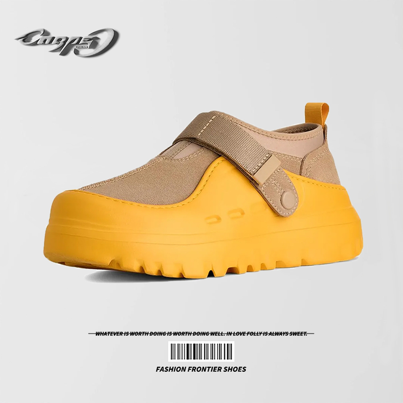 Carpe Diem Tasman Velcro Casual Shoes Men's Wheat Yellow Height-Increasing Versatile Sports Thick-Soled Shoes for Women