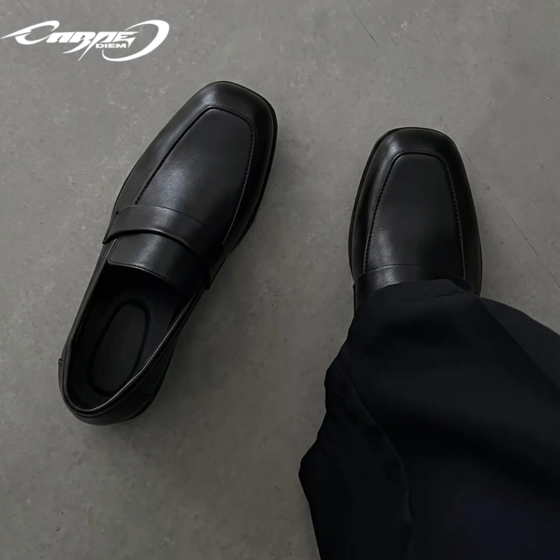 Carpe Diem Black Cleanfit Square-Toe Loafers Men's Slip-On Lazy Shoes Work Clothing Casual Leather Shoes Carpe Diem Black Cleanfit Square-Toe Loafers Men's Slip-On Lazy Shoes Work Clothing Casual Leather Shoes