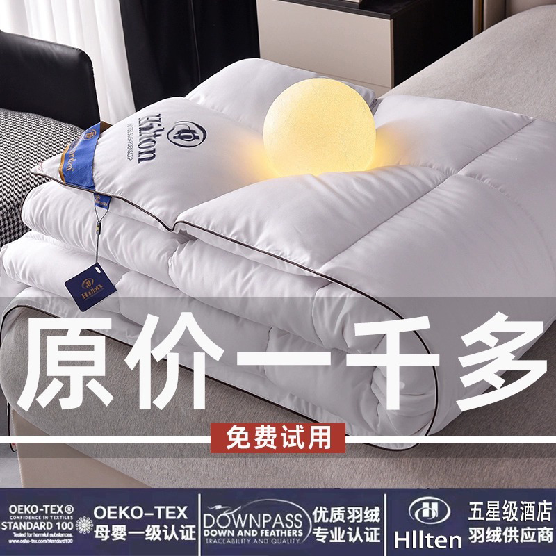 Five star hotel down quilted by white goose down thickened Winter quilted by cotton quilted by air conditioning quilted by spring and autumn thin quilt core-Taobao