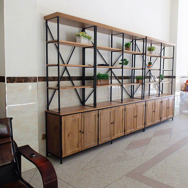 American Retro Floor Art Bookshelf Shelf Barber Shop Flower Shop Display Cabinet Kitchen Shelf Storage Rack Storage