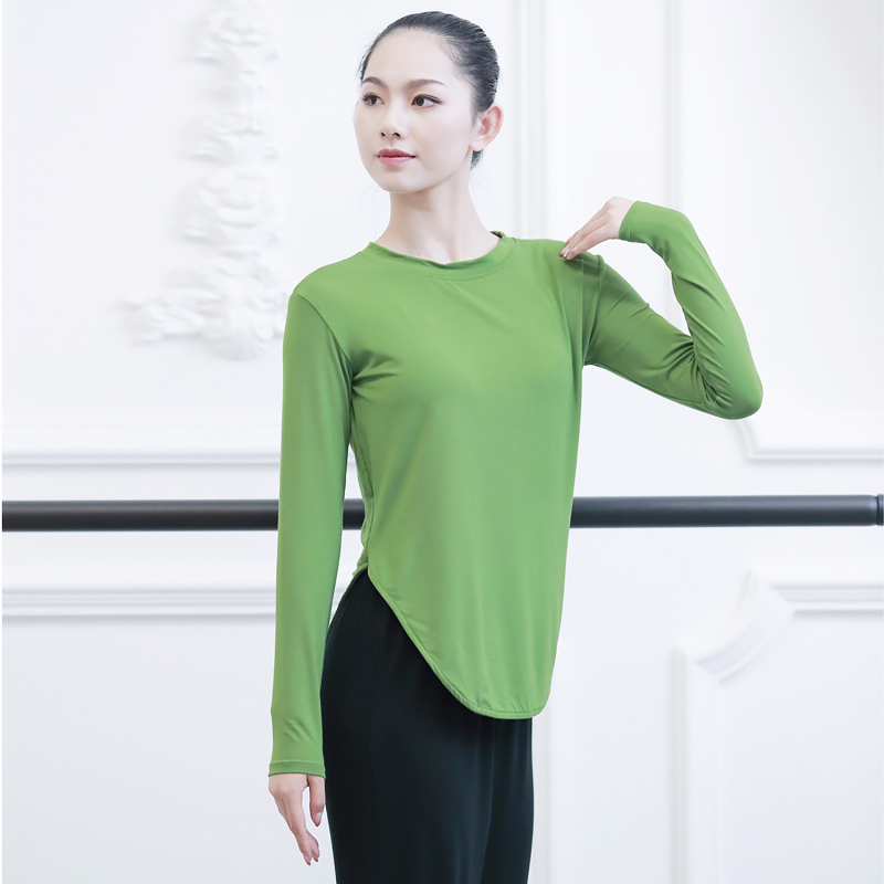 Modern Dance Rehearsical women's round lead Long sleeves Modale student art Kauki Training Jazz Latin Classical Yoga