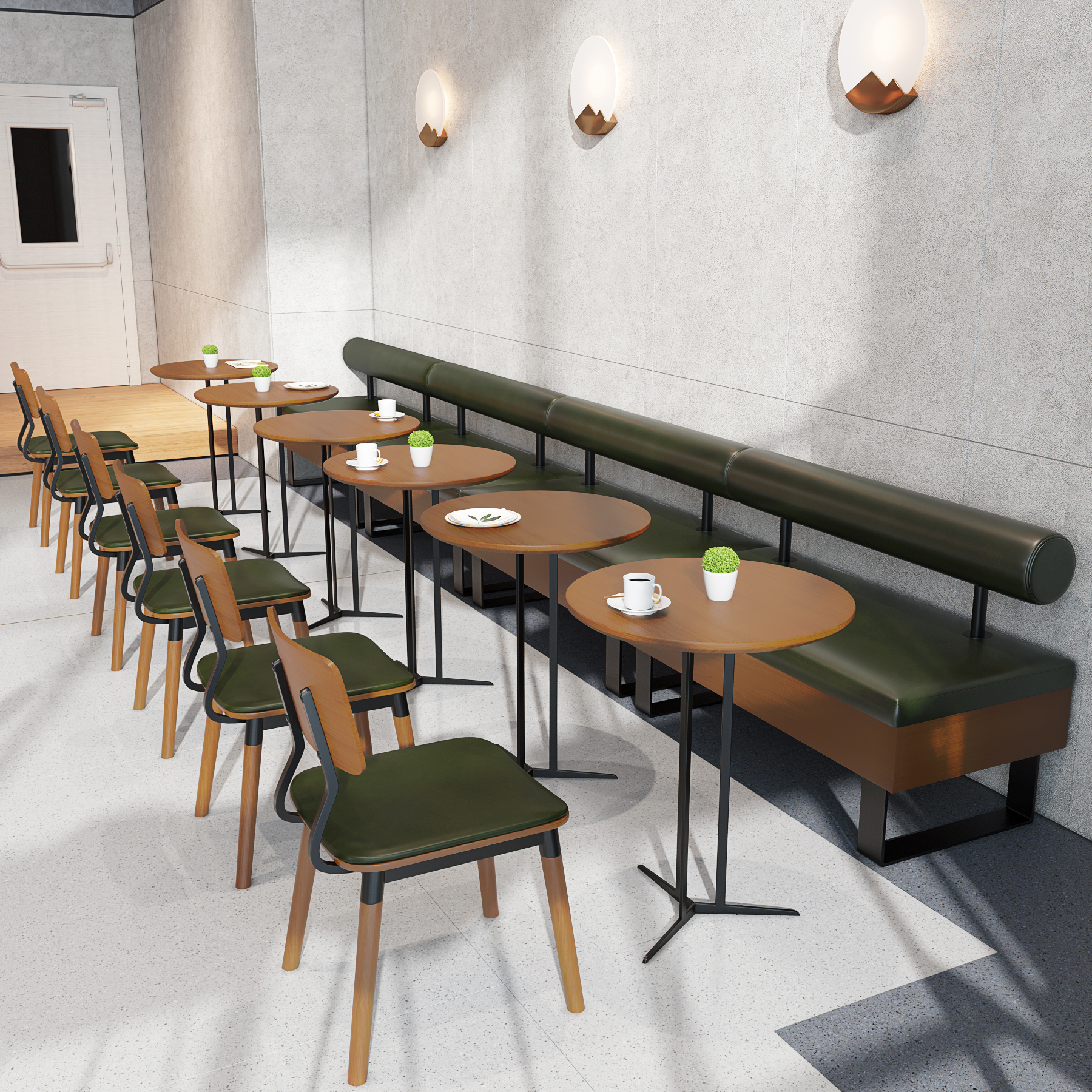 Café table and chairs Combined shopping mall lounges Round Arc Anomalous Milk Tea Shop Dining Room Hotel Lobby Sofa