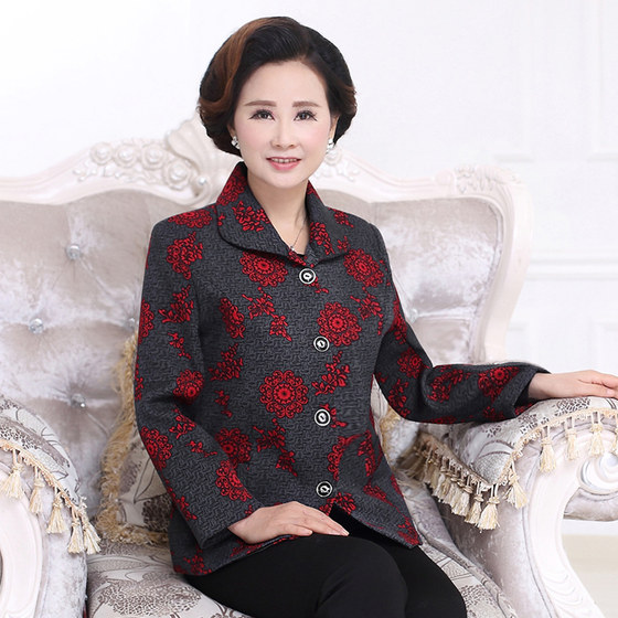 Spring clothes for the elderly, grandmother clothes, coats for the elderly, women's clothes, spring and autumn, 60-70-80 years old, old ladies, Tang suit tops