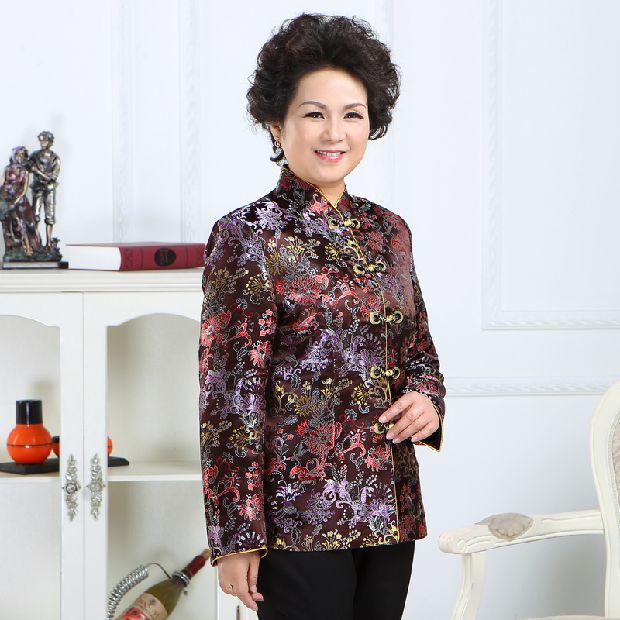 Tuổi trung niên và xuân 60 tuổi Áo mẹ tải áo cũ Quần áo bà già 70 tuổi tải áo khoác cotton nữ Tang phù hợp với áo khoác mùa đông áo khoác mỏng cho phụ nữ trung niên