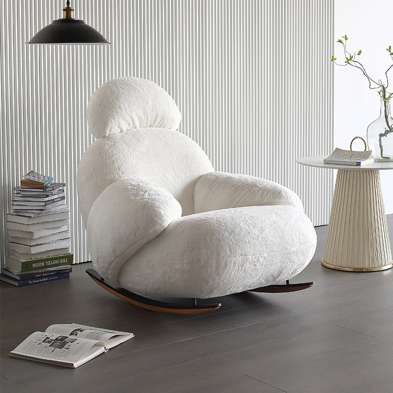 Nordic rocking chair modern household net red lazy sofa living room single light luxury sofa chair leisure rocking sofa chair - Taobao