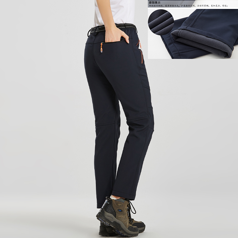 Soft shell plus suede punching pants custom lovers autumn and winter outdoor climbing riding windproof and warm waterproof and cold-proof trousers print