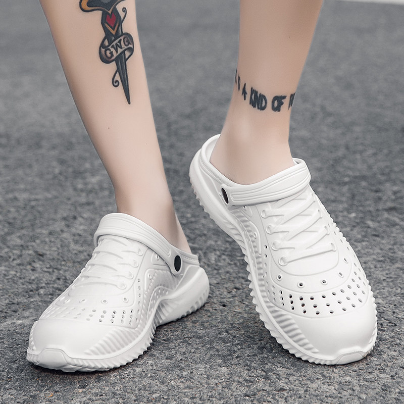 Men's summer Baotou sandals hole shoes large size non-slip deodorant breathable soft casual fashion all-match sandals trendy - Taobao