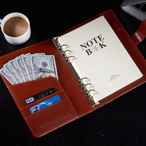 Upscale business leather face with buckle B5 loose-leaf Ben A5 notebook notepad Sub-office stationery stand-in print print