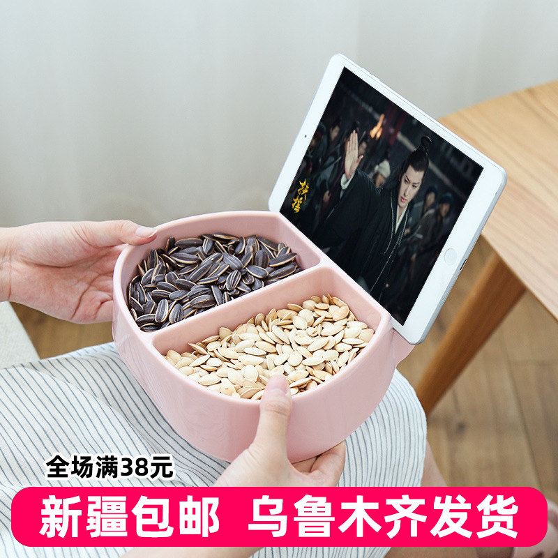 Sloth on melon Divine Instrumental Nut Tray Home Living Room Creative Versatile Snacks Pan Dried Fruit Pan With Cell Phone Rack