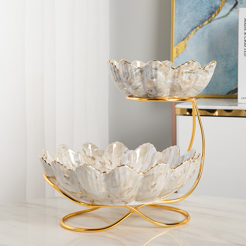 Net Red Fruits Pan Home 2023 New Light Lavish Modern High-end Living Room Tea Table Hem multilayer snacks Candy Tray-Taobao