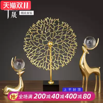 Creative modern light luxury ornaments copper metal copper deer living room TV cabinet wine cabinet home accessories housewarming new home gifts