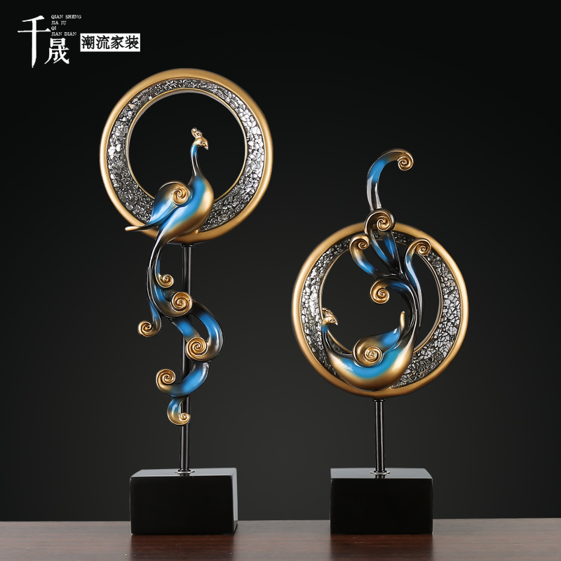 European TV cabinet furnished modern simple American model room furnished creative living room mask decoration