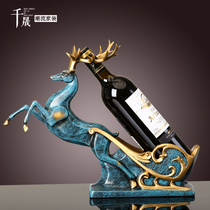 European creative light luxury red wine rack ornaments home accessories living room wine cabinet American wine home shelf craft