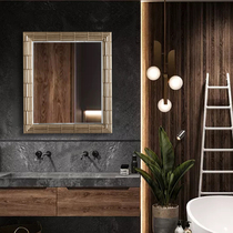 Square light luxury carved vanity mirror bathroom mirror decorative mirror clothing store fitting mirror full body floor mirror custom M421