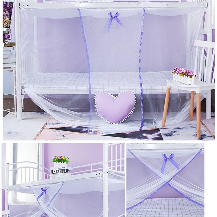 Cô Cotton Sinh viên Đại học Ký túc xá Mosquito Net Phòng ngủ nữ có giường đơn và giường 1,2m 0,9m - Lưới chống muỗi mùng ngủ xếp gọn