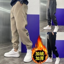 BoAustralian Suede Sports Pants Male Spring Summer Trend Casual Pants Plus Suede Thickened Lamp Core Suede Easy 100 lap corset pants
