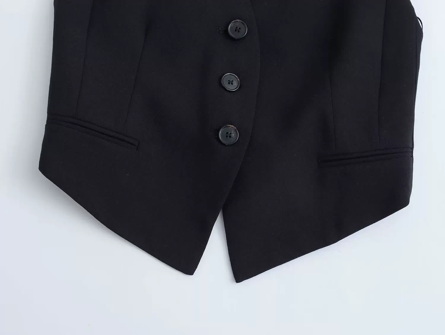 Sexy short fitted vest, thin base body-friendly classic suit jacket sleevless, backless