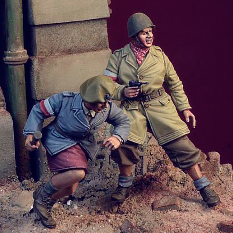 Crazy tourr 1/35 người lính nhựa mô hình Thế chiến II Quân đội địa phương Ba Lan Warsaw nổi dậy GK mô hình trắng tay 384 - Capsule Đồ chơi / Búp bê / BJD / Đồ chơi binh sĩ mô hình jujutsu kaisen