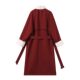Genaqi Red Lamb Wool Patchwork Cotton Jacket for Women, New Autumn and Winter Style, Fleece-Lined Long Cotton Coat, Cotton-Padded Jacket, Softshell Jacket