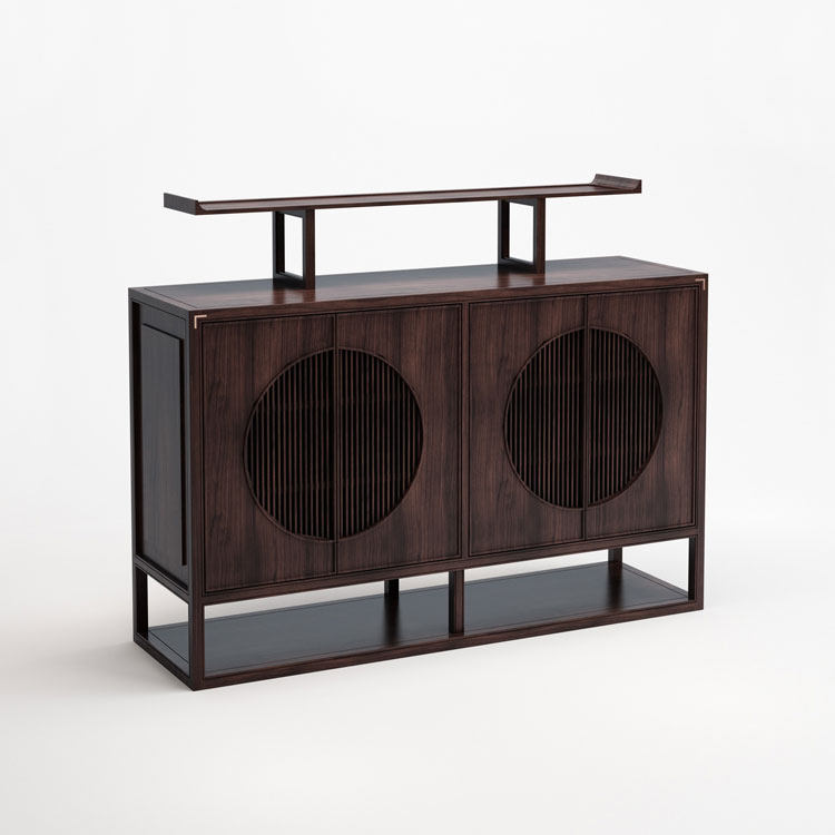 New Chinese style dining cabinet entrance hall entry porch cabinet simple modern porch table Zen cabinet solid wood furniture customization