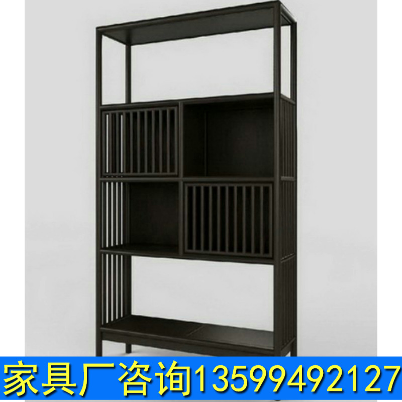 Modern New Chinese Old Yyu wood free of lacquer Classical furniture Furniture Log Bou Shelf Bookcase Bookcase Multi-Treasure Chest